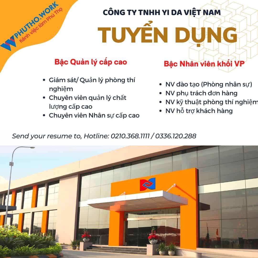 Cong Ty Tnhh Yi Da Viet Nam Thong Bao Tuyen Dung Nhieu Vi Tri Thang 08 2022 8