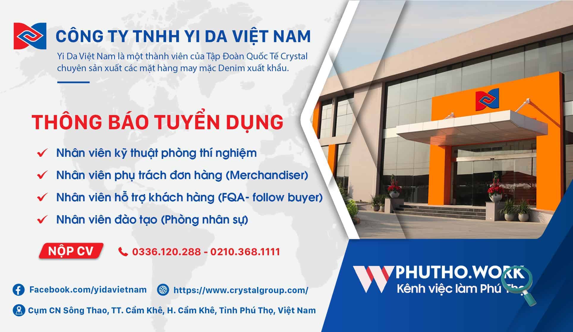 Cong Ty Tnhh Yi Da Viet Nam Thong Bao Tuyen Dung Cac Vi Tri Khoi Quan Ly Va Khoi Van Phong Cap Cao 3