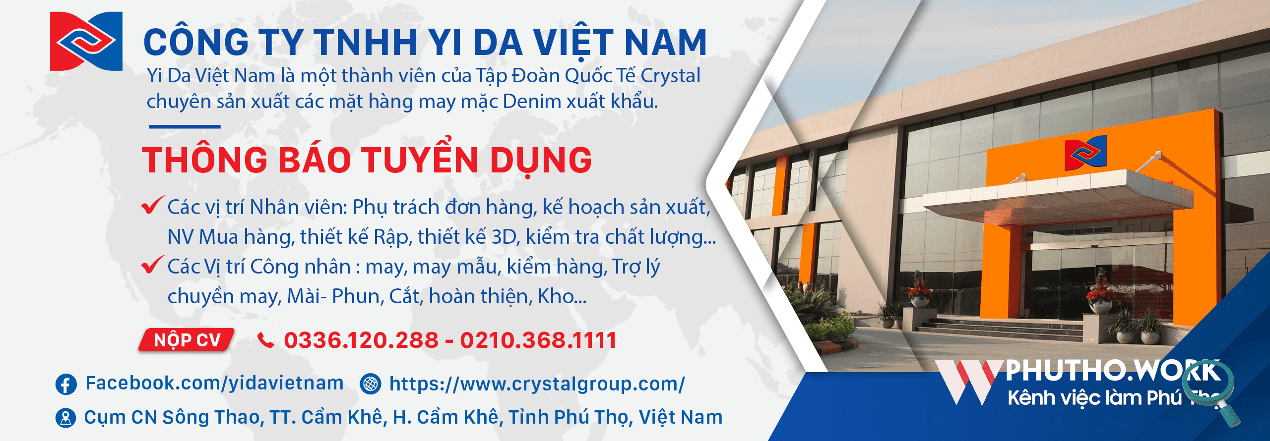 Cong Ty Tnhh Yi Da Viet Nam Thong Bao Tuyen Dung Nhieu Vi Tri Nhan Vien Va Cong Nhan 7